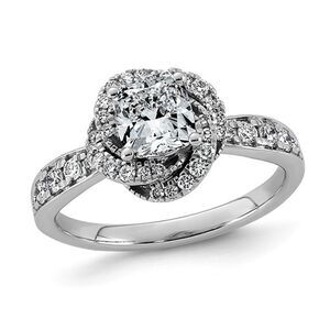 1.38 Carat (ctw VS, F) Certified Lab-Grown Swirl Diamond Engagement Ring 14 Gold